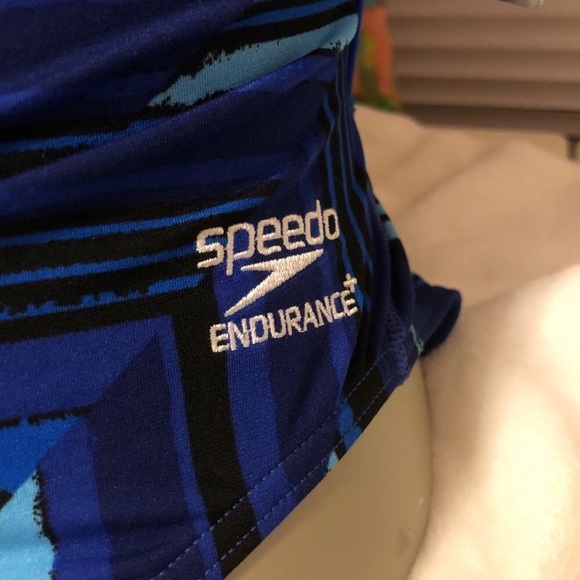Speedo Endurance+ blue angles freeback swimsuit one piece - Picture 2 of 12
